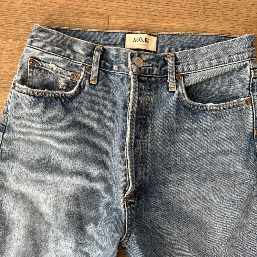 Agolde 90's Pinch Waist High Rise Distressed Jeans-Size 28 - Picture 7 of 16